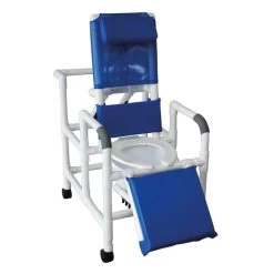 Wheeled Reclining Shower/Commode Chair With Legrest