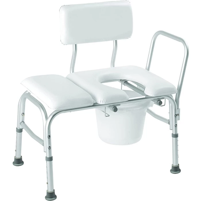 Carex Padded Transfer Bench With Commode 3 Carex Padded Transfer Bench With Commode